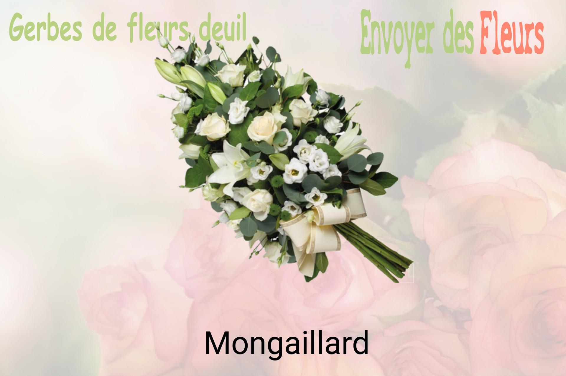Gerbe de fleurs de deuil livrée à Mongaillard